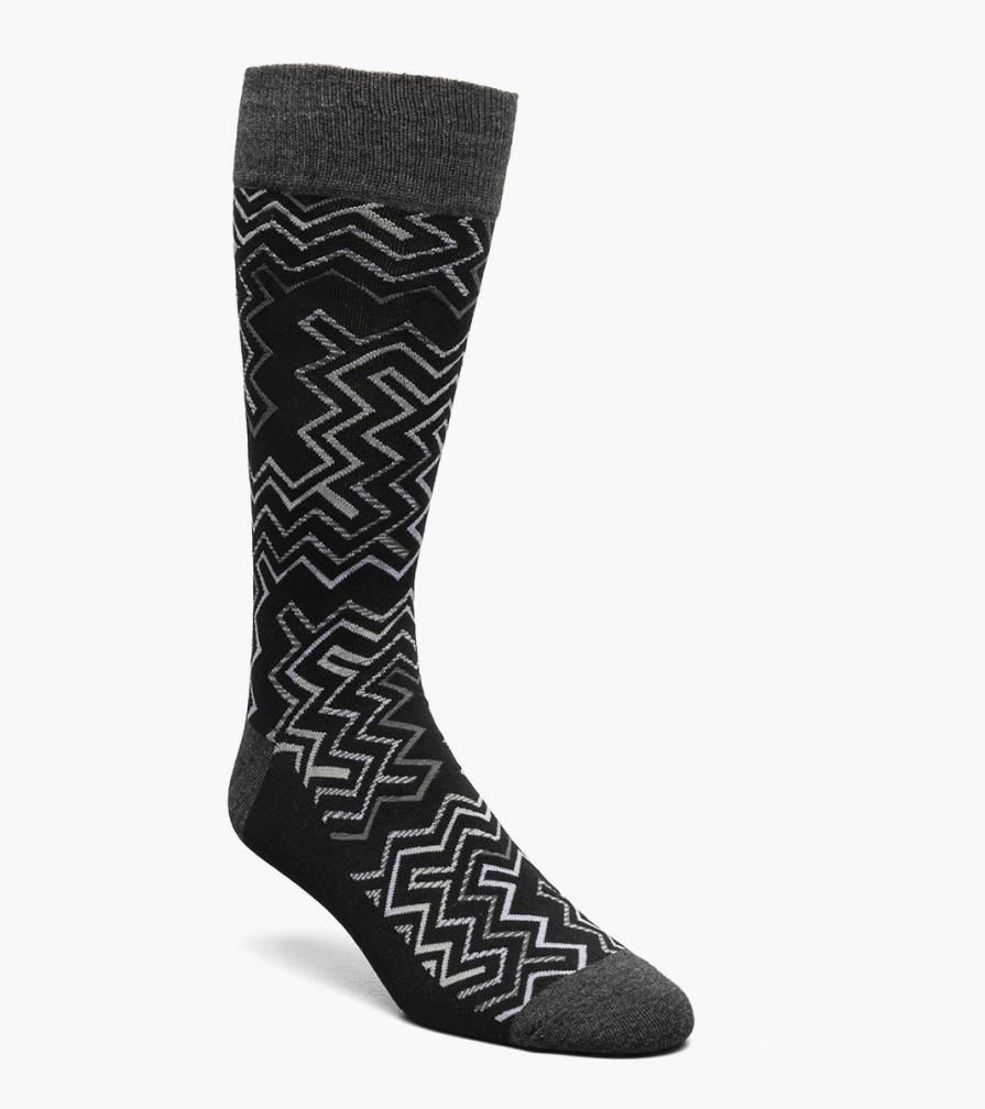 Socks | Stacy Adams Cool Lines Men\\'S Crew Dress Sock