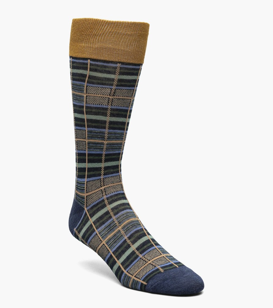 Socks | Stacy Adams Cool Plaid Men\\'S Crew Dress Socks