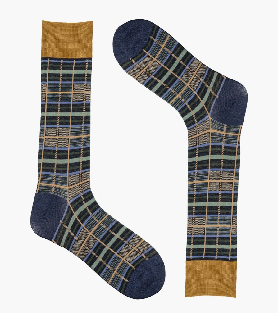 Socks | Stacy Adams Cool Plaid Men\\'S Crew Dress Socks