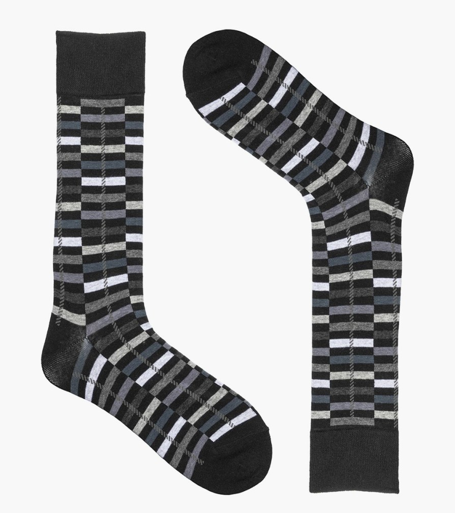 Socks | Stacy Adams Offset Stripe Men\\'S Crew Dress Socks