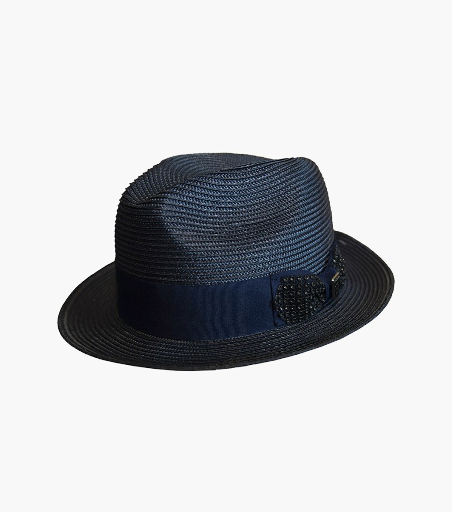 Hats | Stacy Adams Scoby Fedora Poly Braid Pinch Front Hat