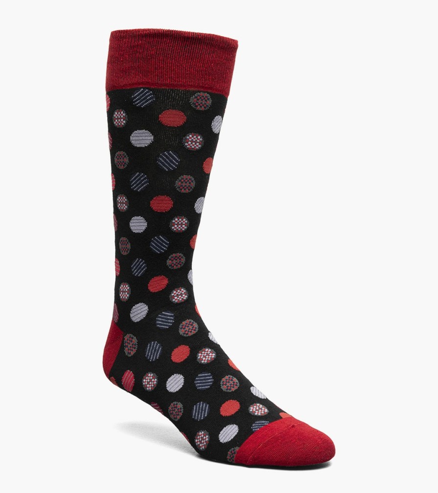 Socks | Stacy Adams Dots Men\\'S Crew Dress Sock