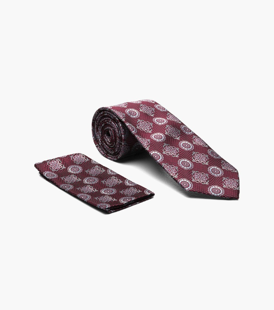 Ties | Stacy Adams Braxton Tie And Hanky Set