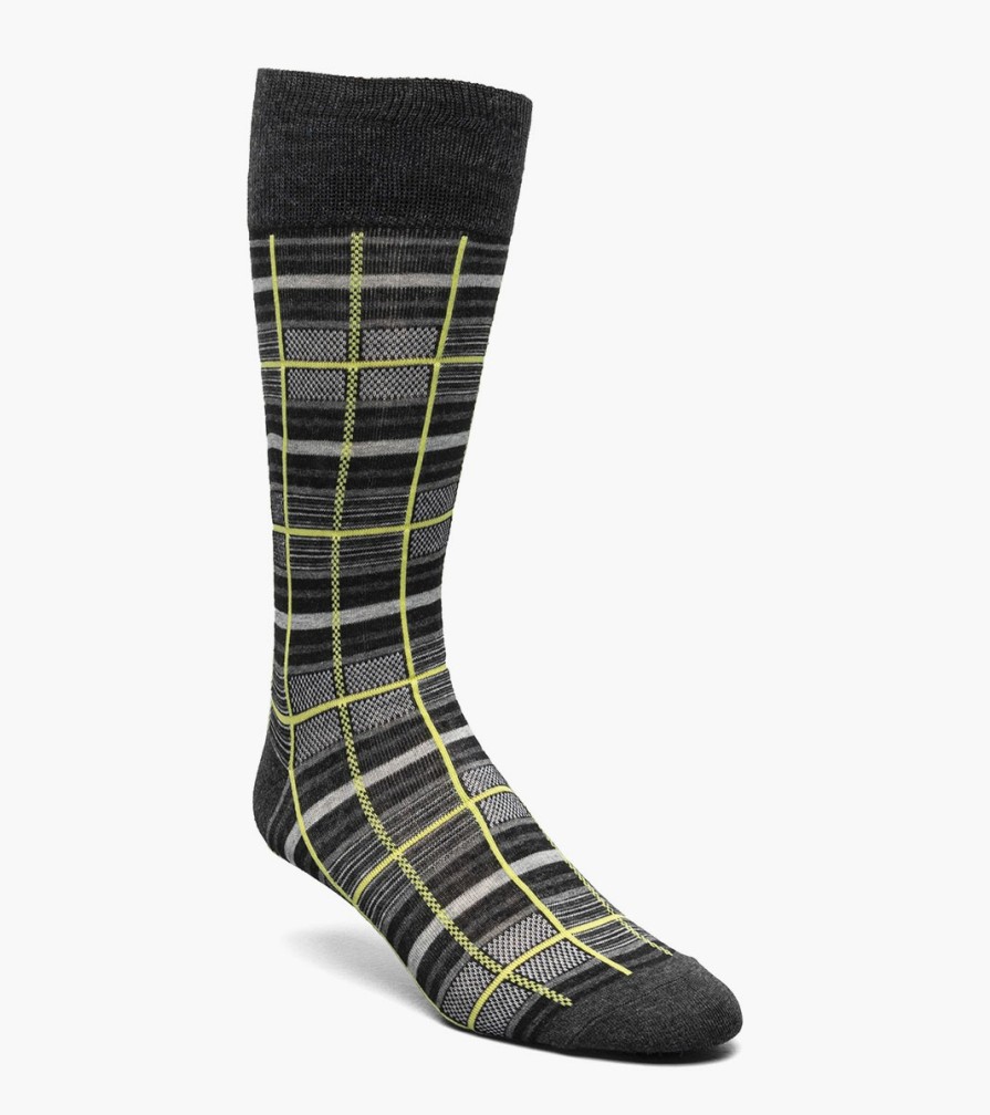 Socks | Stacy Adams Cool Plaid Men\\'S Crew Dress Socks