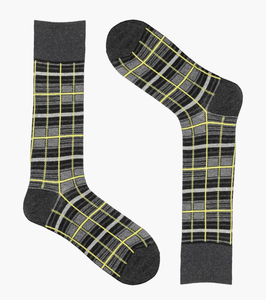 Socks | Stacy Adams Cool Plaid Men\\'S Crew Dress Socks