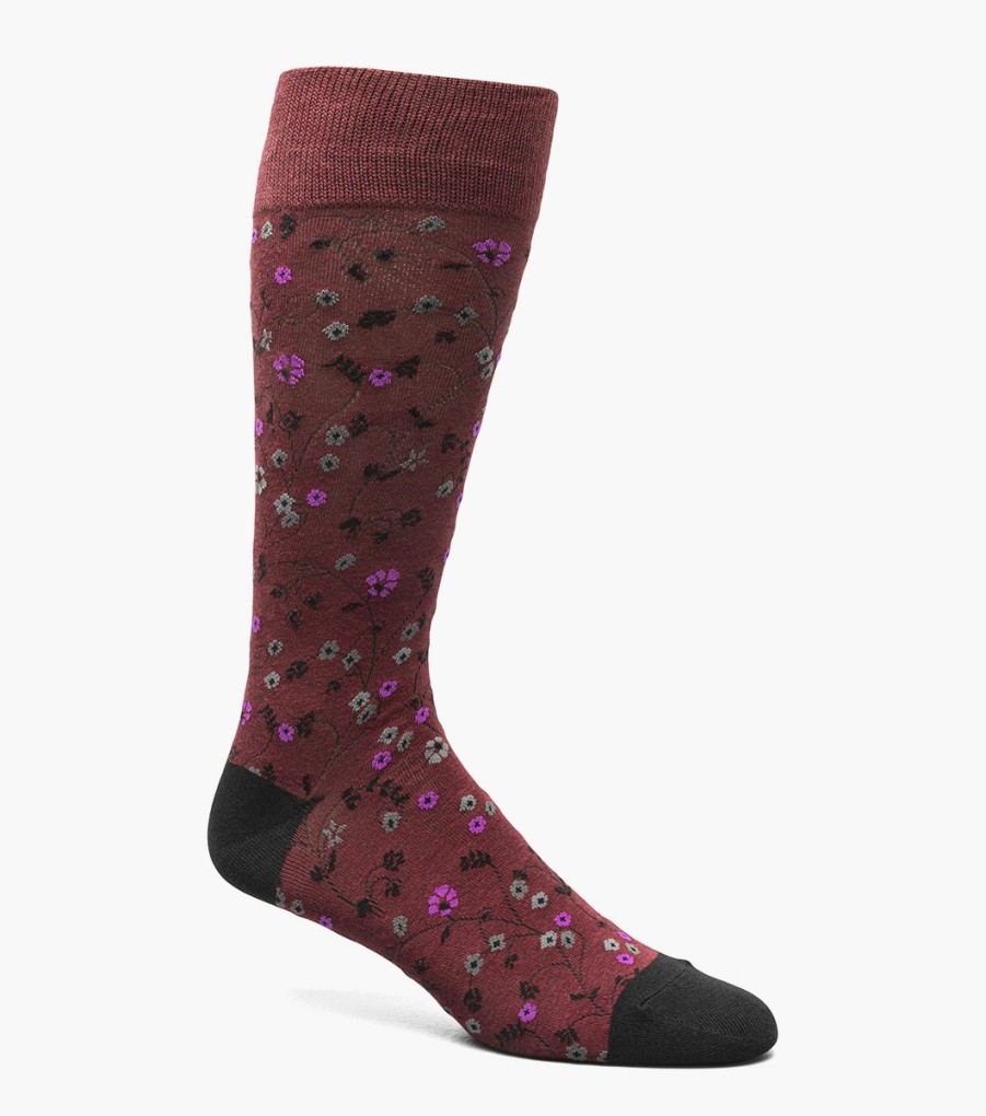 Socks | Stacy Adams Fine Floral Men\\'S Crew Dress Sock