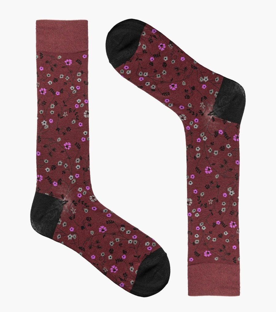 Socks | Stacy Adams Fine Floral Men\\'S Crew Dress Sock