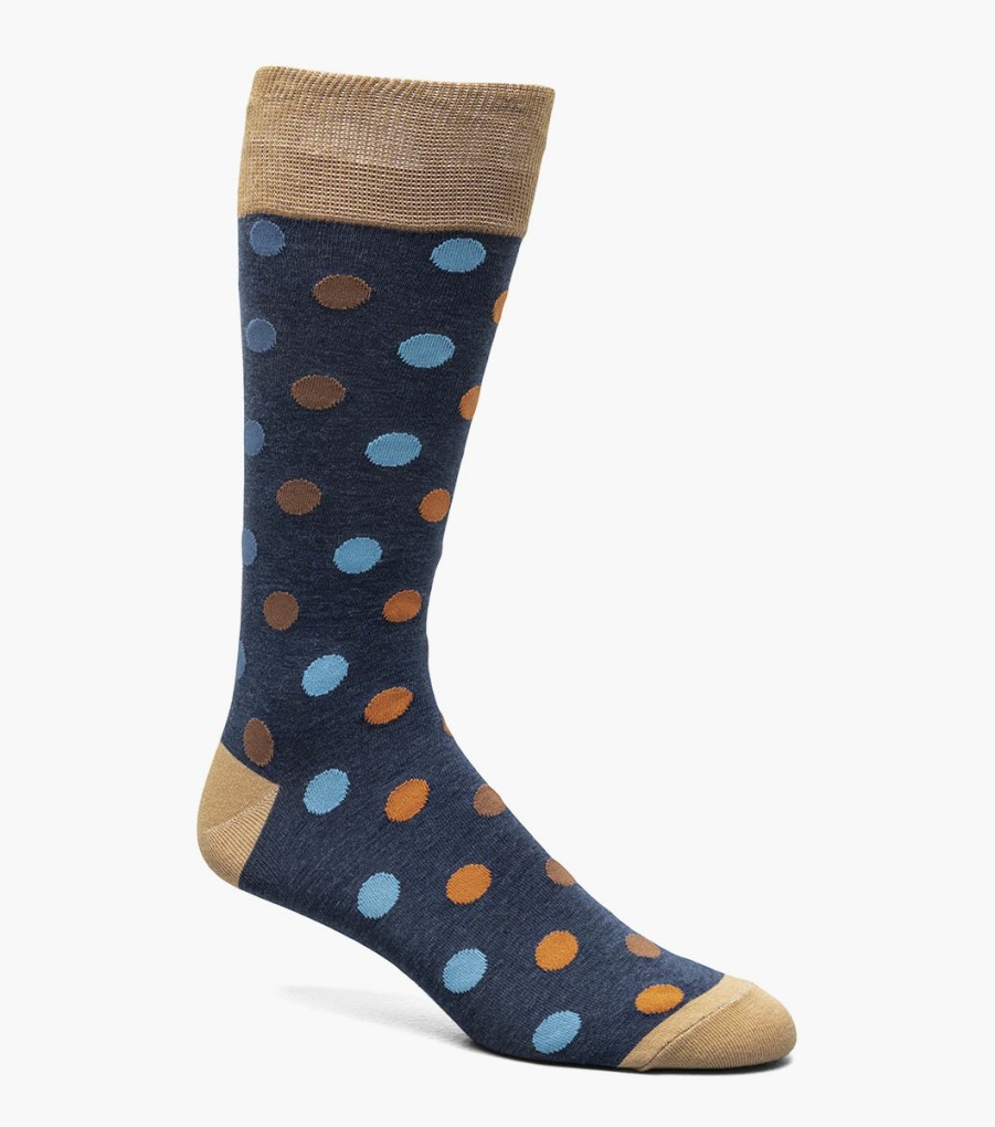 Socks | Stacy Adams Oversize Dots Men\\'S Crew Dress Sock