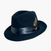 Hats | Stacy Adams Ash Fedora Crushable Wool Felt Pinch Front Hat