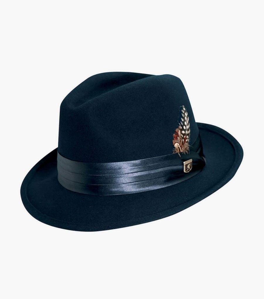 Hats | Stacy Adams Ash Fedora Crushable Wool Felt Pinch Front Hat