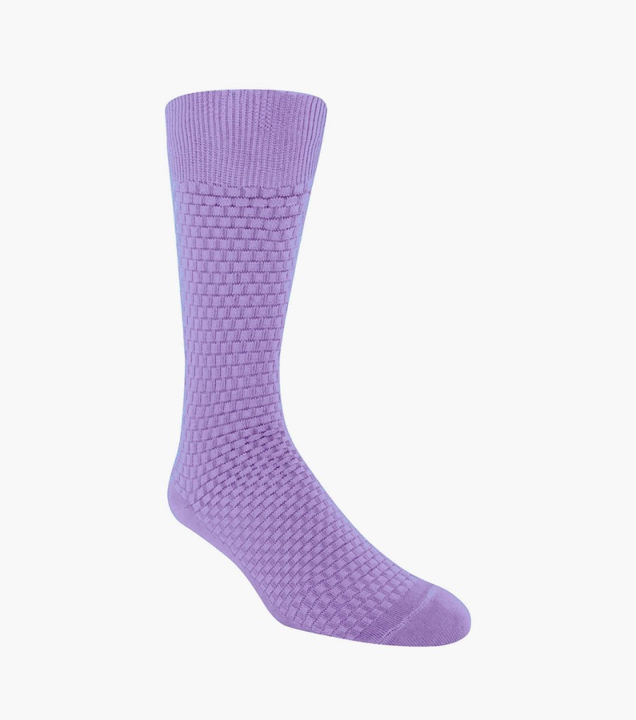 Socks | Stacy Adams Basket Weave Men\\'S Crew Dress Sock