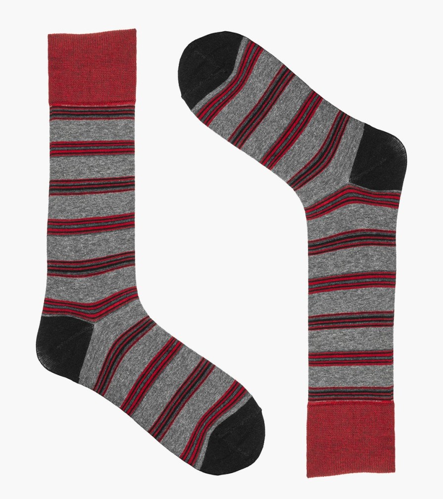 Socks | Stacy Adams Mini Stripe Men\\'S Crew Dress Socks