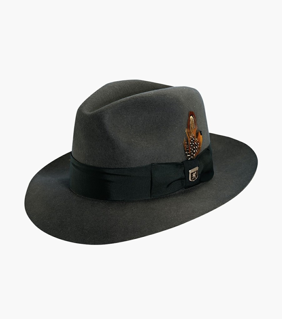 Hats | Stacy Adams August Fedora Wool Felt Pinch Front Hat