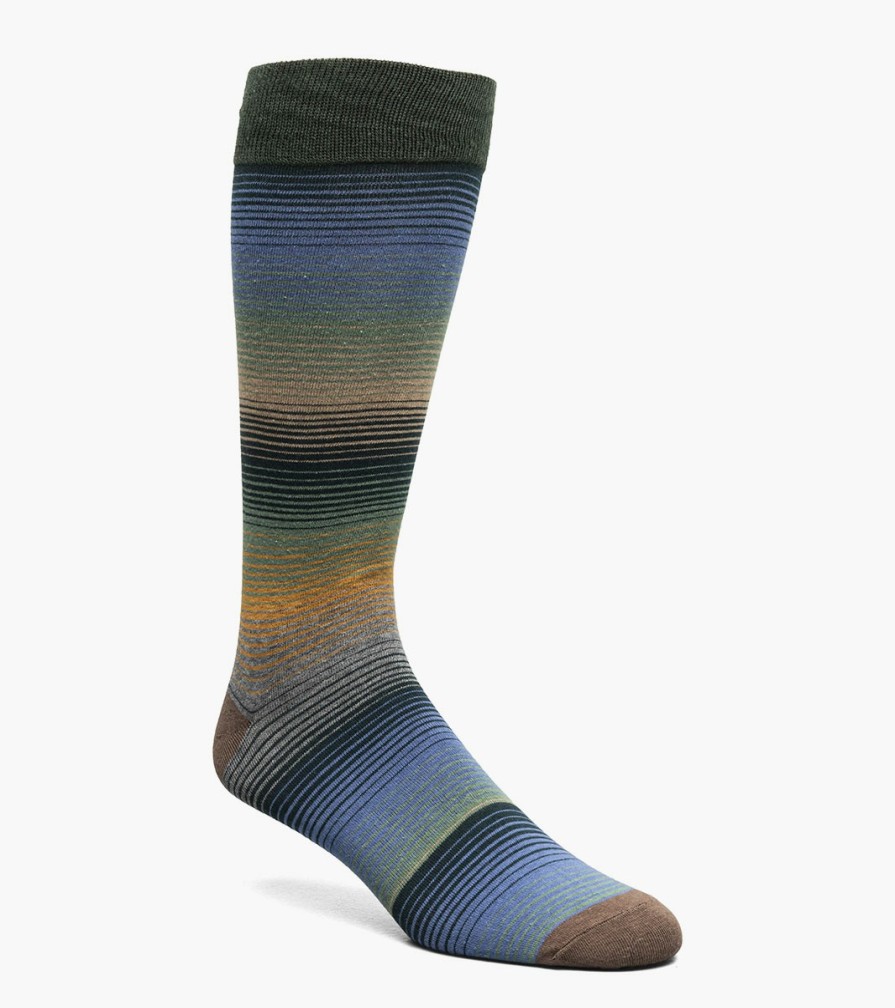 Socks | Stacy Adams Cool Stripe Men\\'S Crew Dress Sock