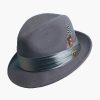 Hats | Stacy Adams Ash Fedora Crushable Wool Felt Pinch Front Hat