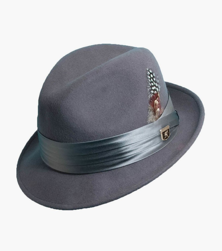 Hats | Stacy Adams Ash Fedora Crushable Wool Felt Pinch Front Hat