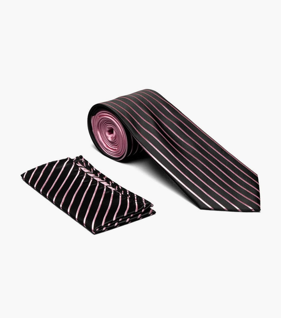 Ties | Stacy Adams Formal Pink Tie & Hanky Set