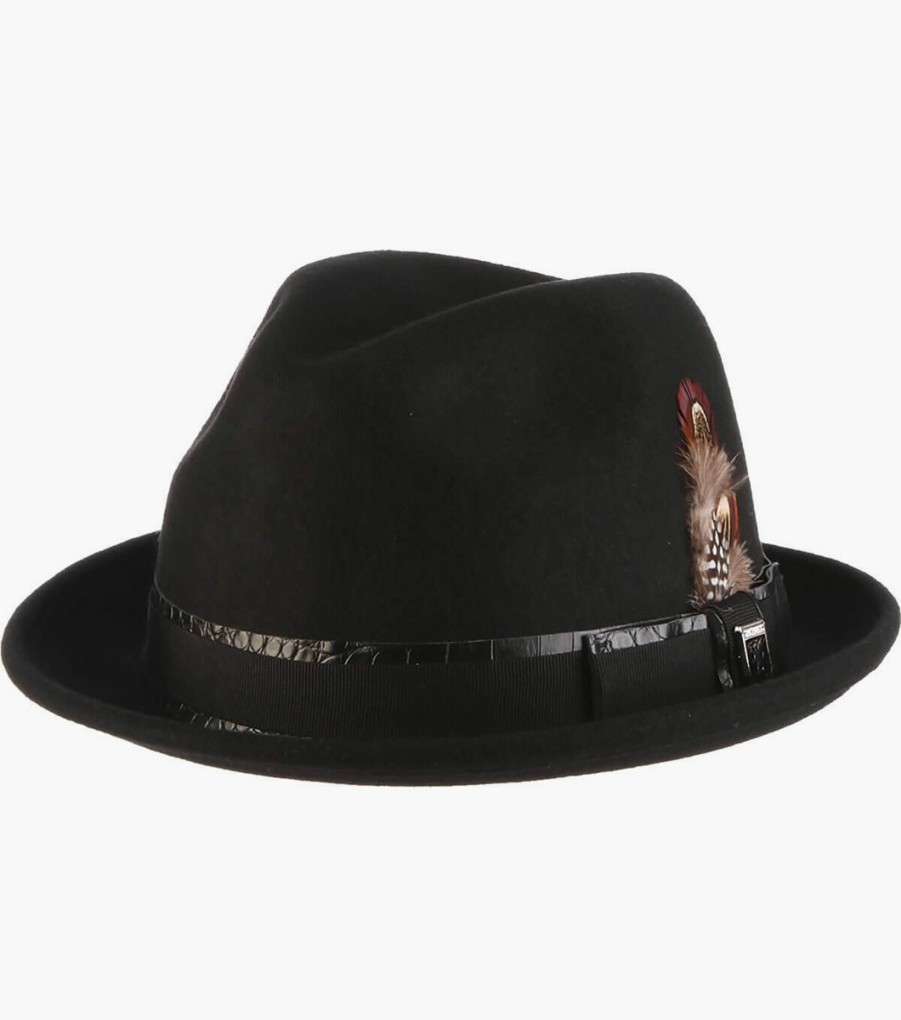 Hats | Stacy Adams Westland Fedora Wool Felt Pinch Front Hat