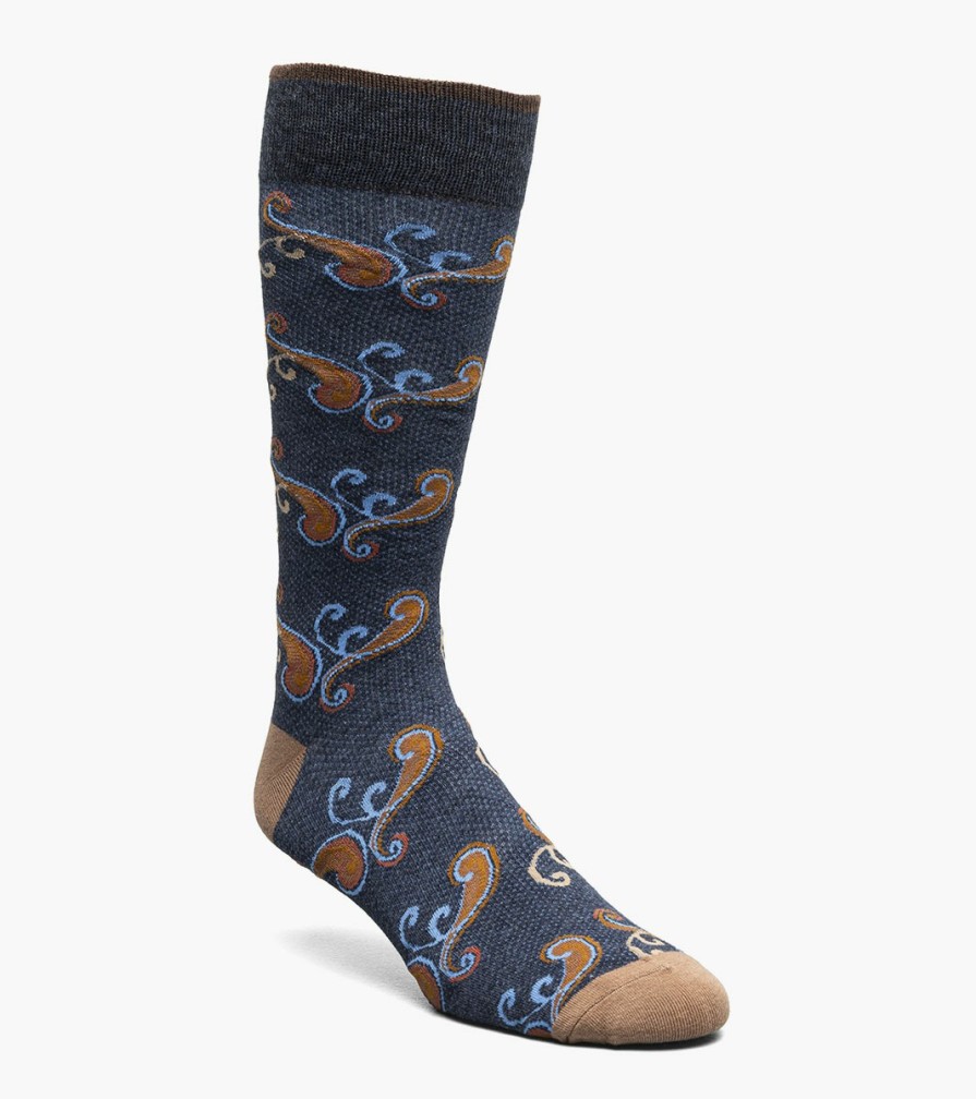 Socks | Stacy Adams Cool Paisley Men\\'S Crew Dress Sock