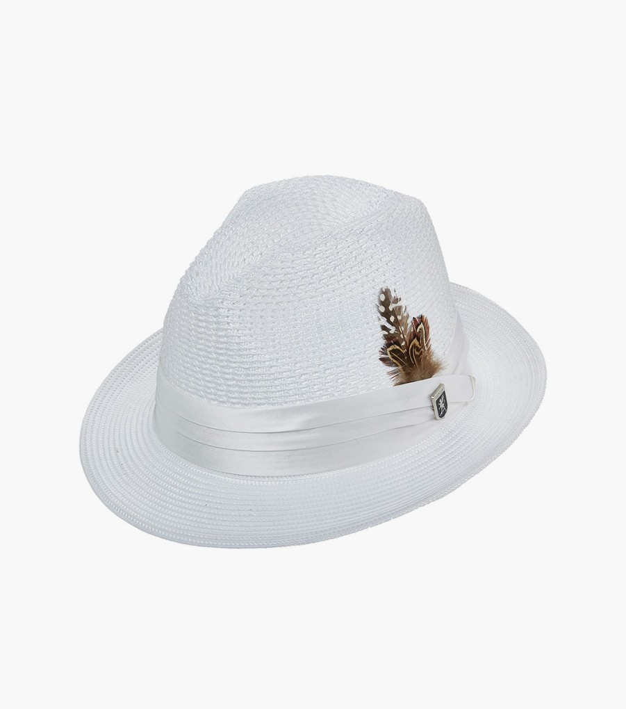 Hats | Stacy Adams Dublin Fedora Poly Braided Pinch Front Hat